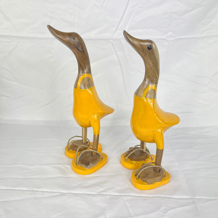 Set 2pcs Wooden Duck yellow swimsuit and slippers