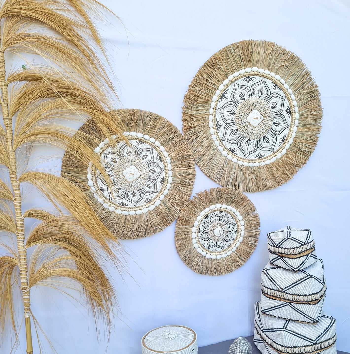 Set 3pcs Wall decor home decor wall plates wall hanging bedroom decor (50, 40, 30cm) Model 38