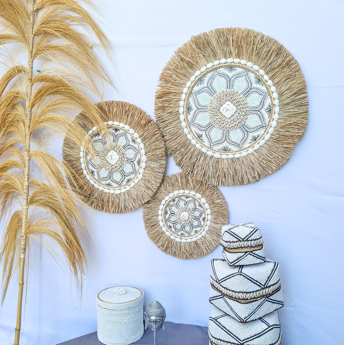 Set 3pcs Wall decor home decor wall plates wall hanging bedroom decor (50, 40, 30cm) Model 40