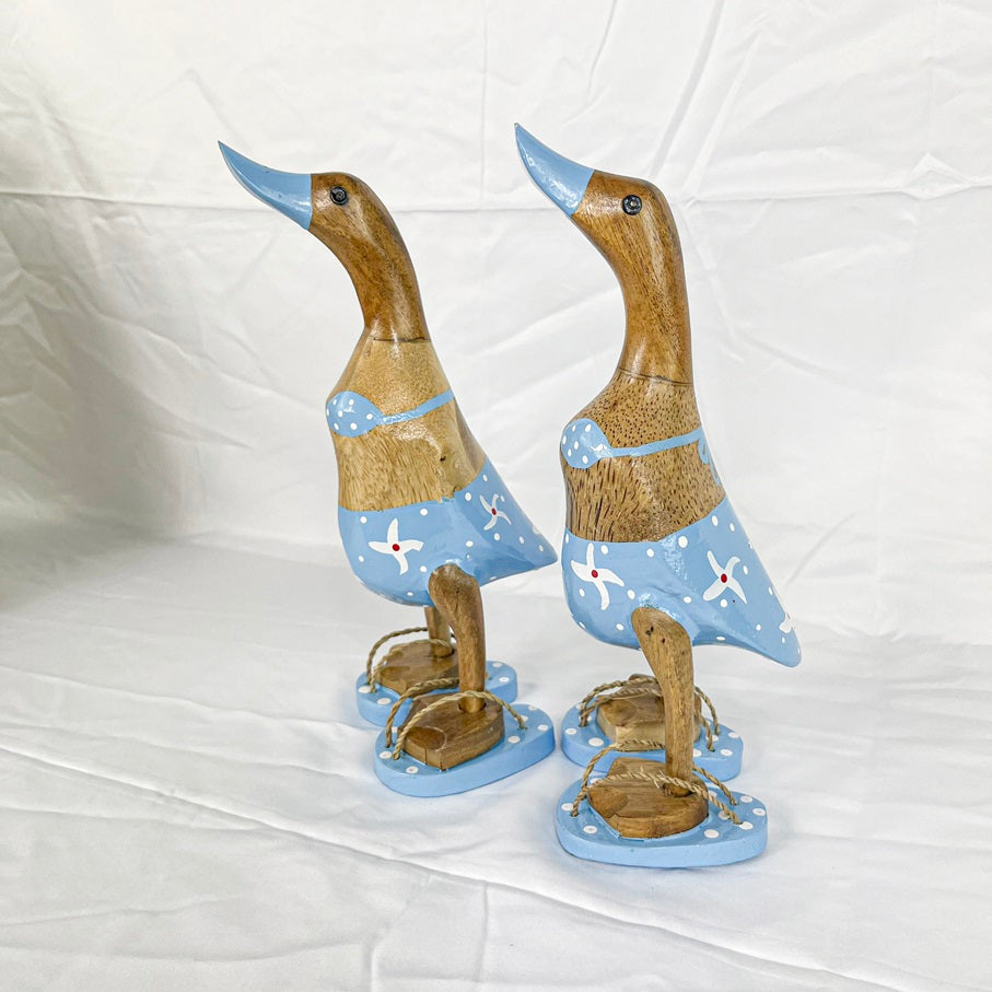 Set 2pcs Wooden Duck blue swimsuit and slippers