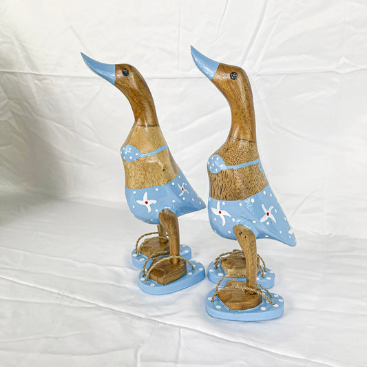 Set 2pcs Wooden Duck blue swimsuit and slippers