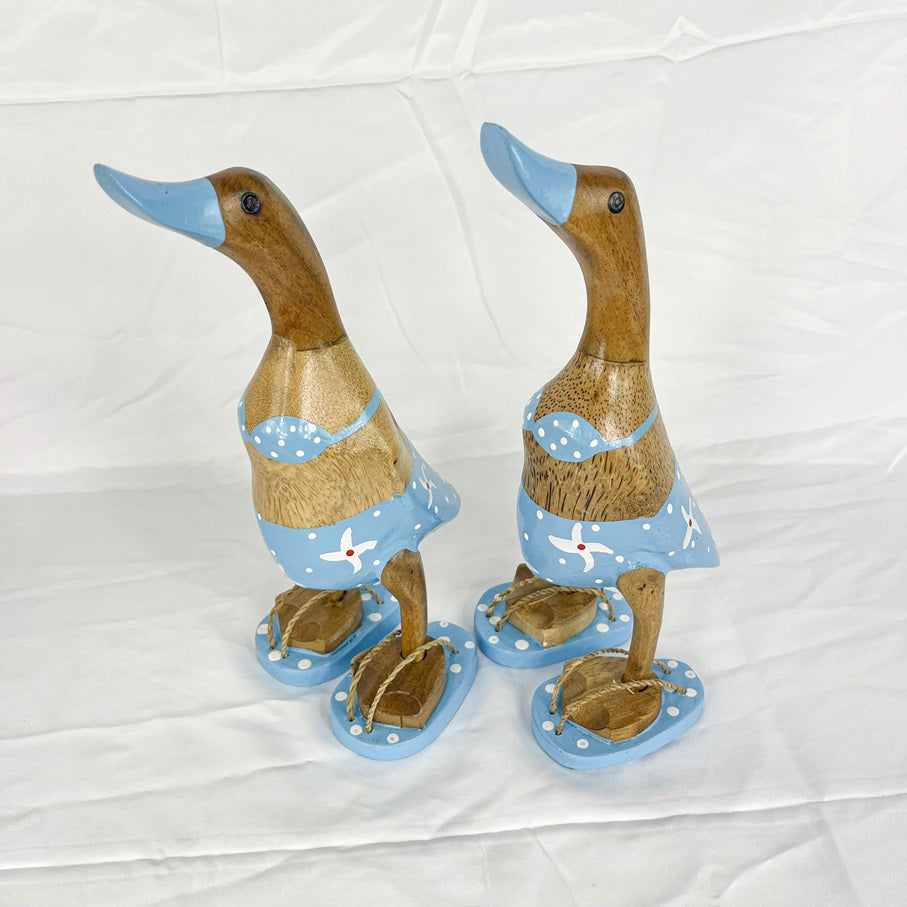 Set 2pcs Wooden Duck blue swimsuit and slippers