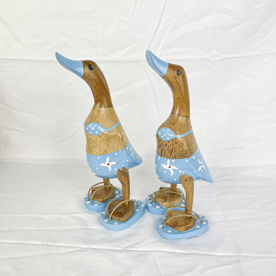 Set 2pcs Wooden Duck blue swimsuit and slippers
