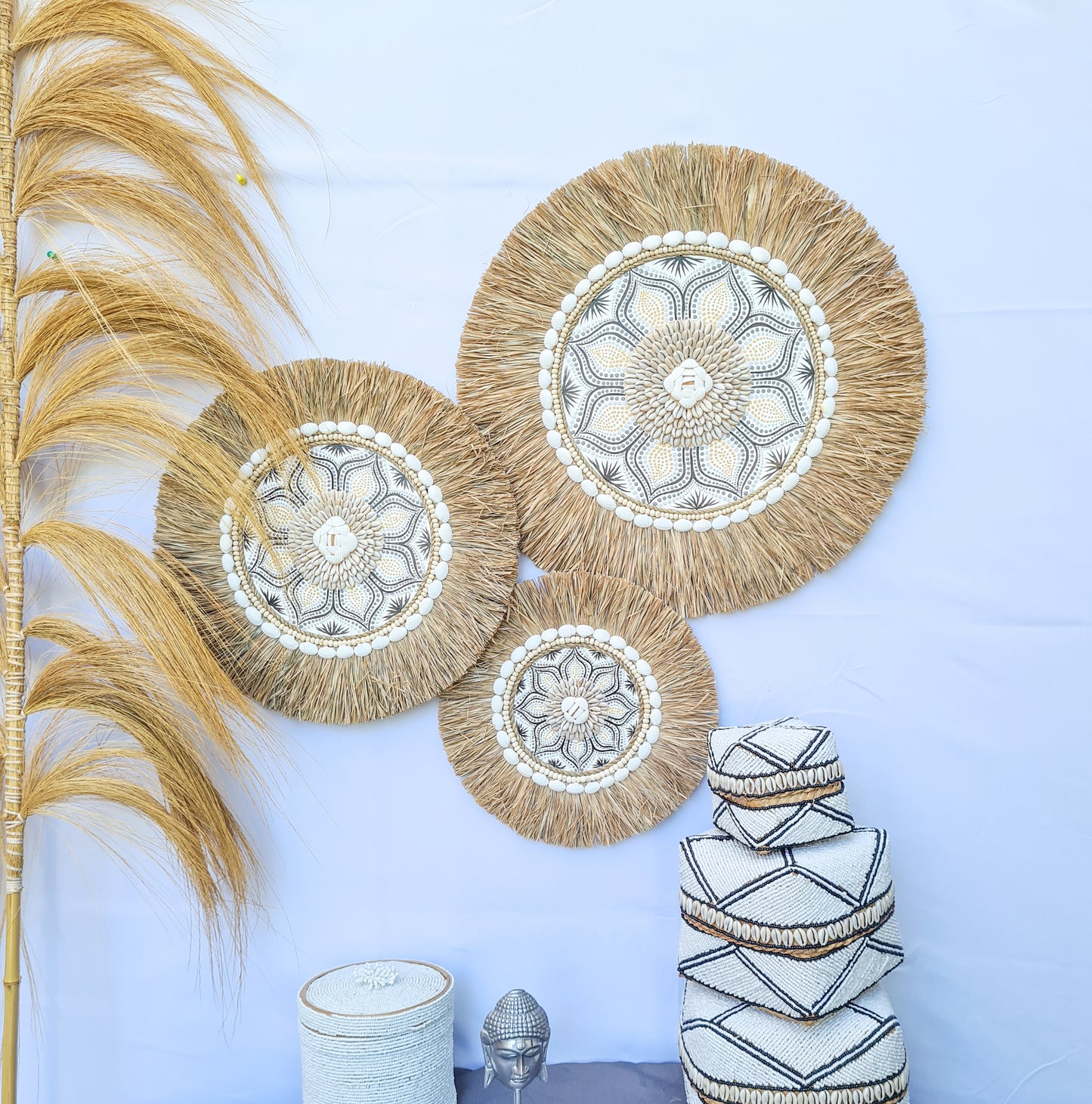 Set 3pcs Wall decor home decor wall plates wall hanging bedroom decor (50, 40, 30cm) Model 51
