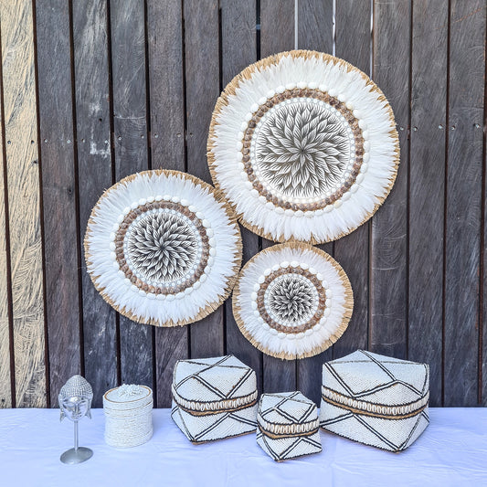 Set 3pcs Wall decor home decor wall plates wall hanging bedroom decor (50, 40, 30cm) Model 38