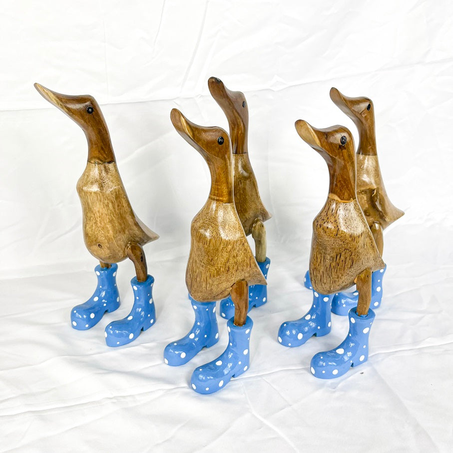 Set 2pcs Wooden Duck blue shoes