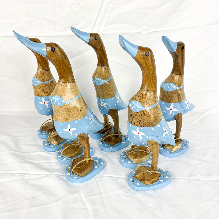 Set 2pcs Wooden Duck blue swimsuit and slippers