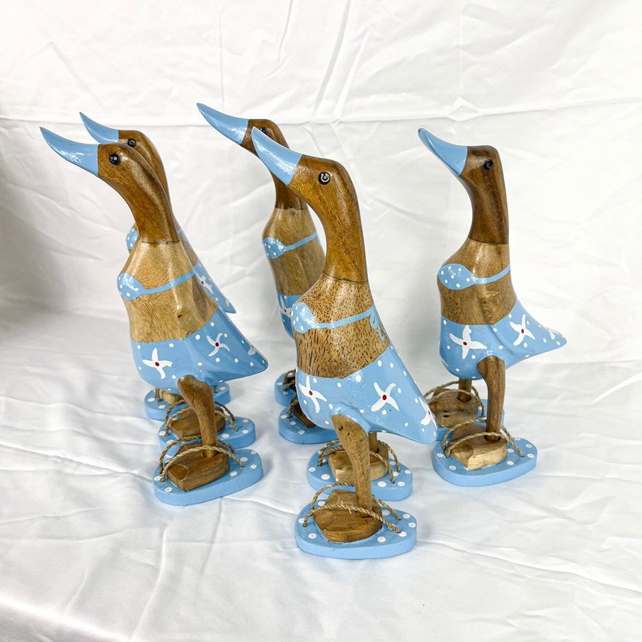 Set 2pcs Wooden Duck blue swimsuit and slippers