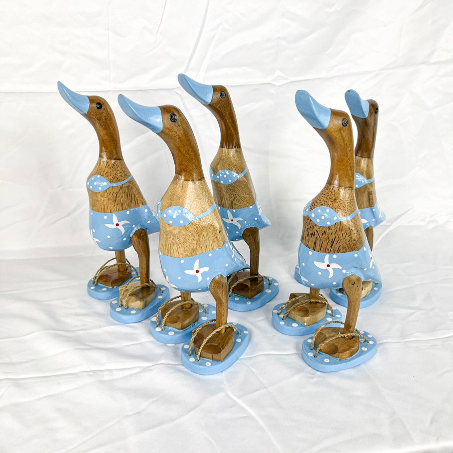 Set 2pcs Wooden Duck blue swimsuit and slippers