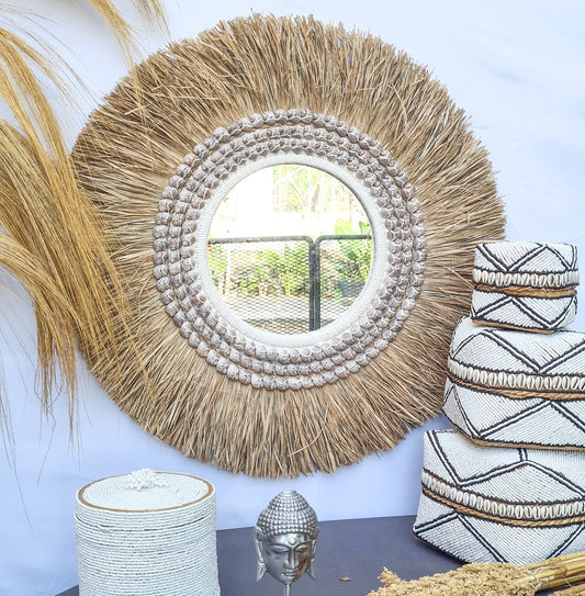 Palm mirror bali mirror wall mirror 60cm (3)