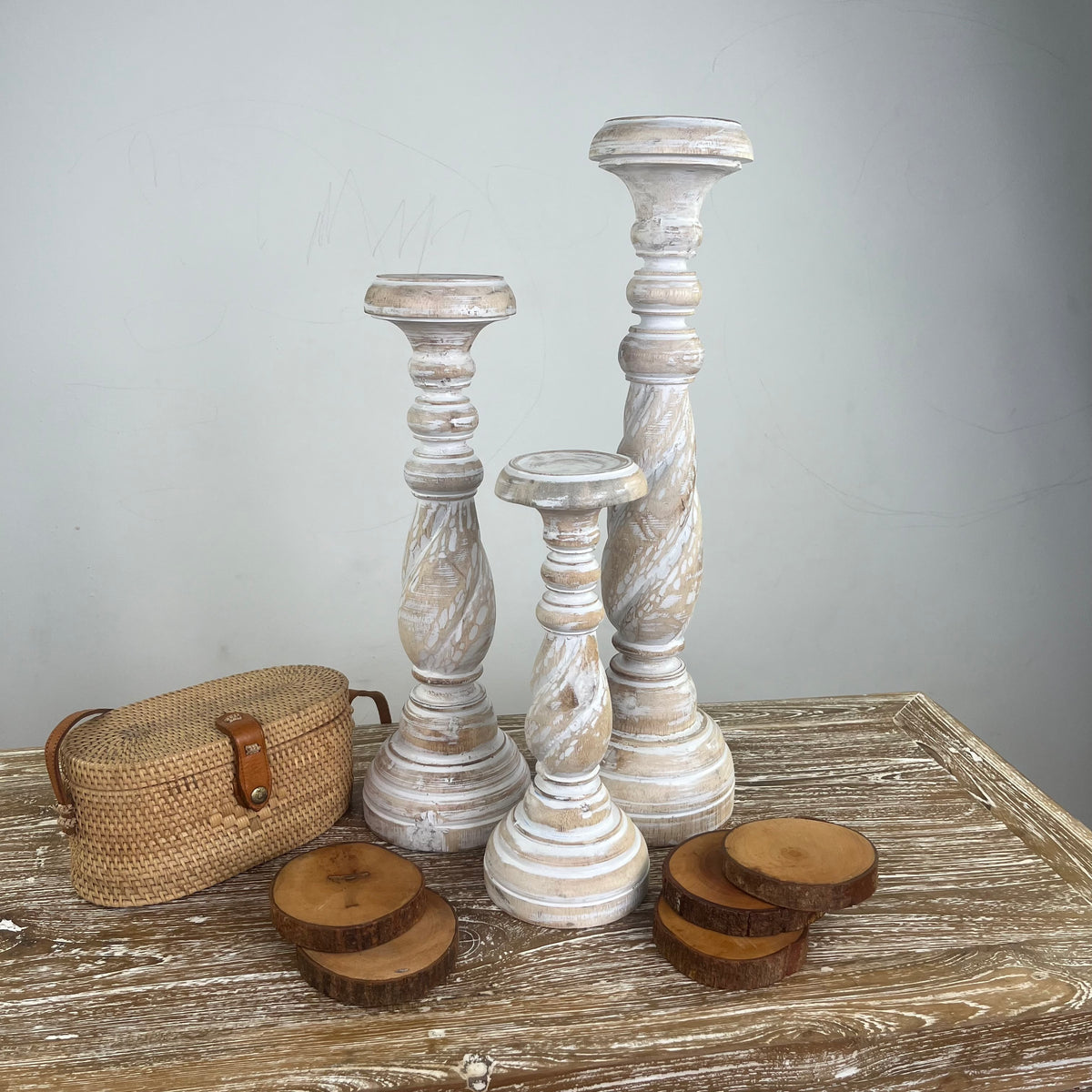 Wooden candle sticks (WHOLESALE)