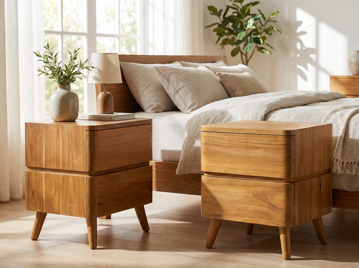 Nightstand Natural color Set 2pcs