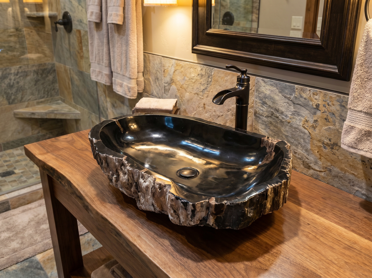 Stone Sink PATRIFIED WOOD (WHOLESALE)