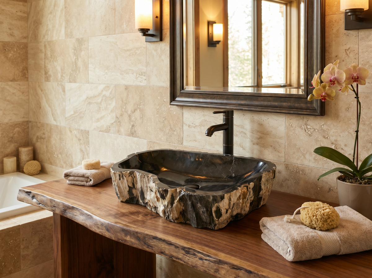 Stone Sink PATRIFIED WOOD (WHOLESALE)
