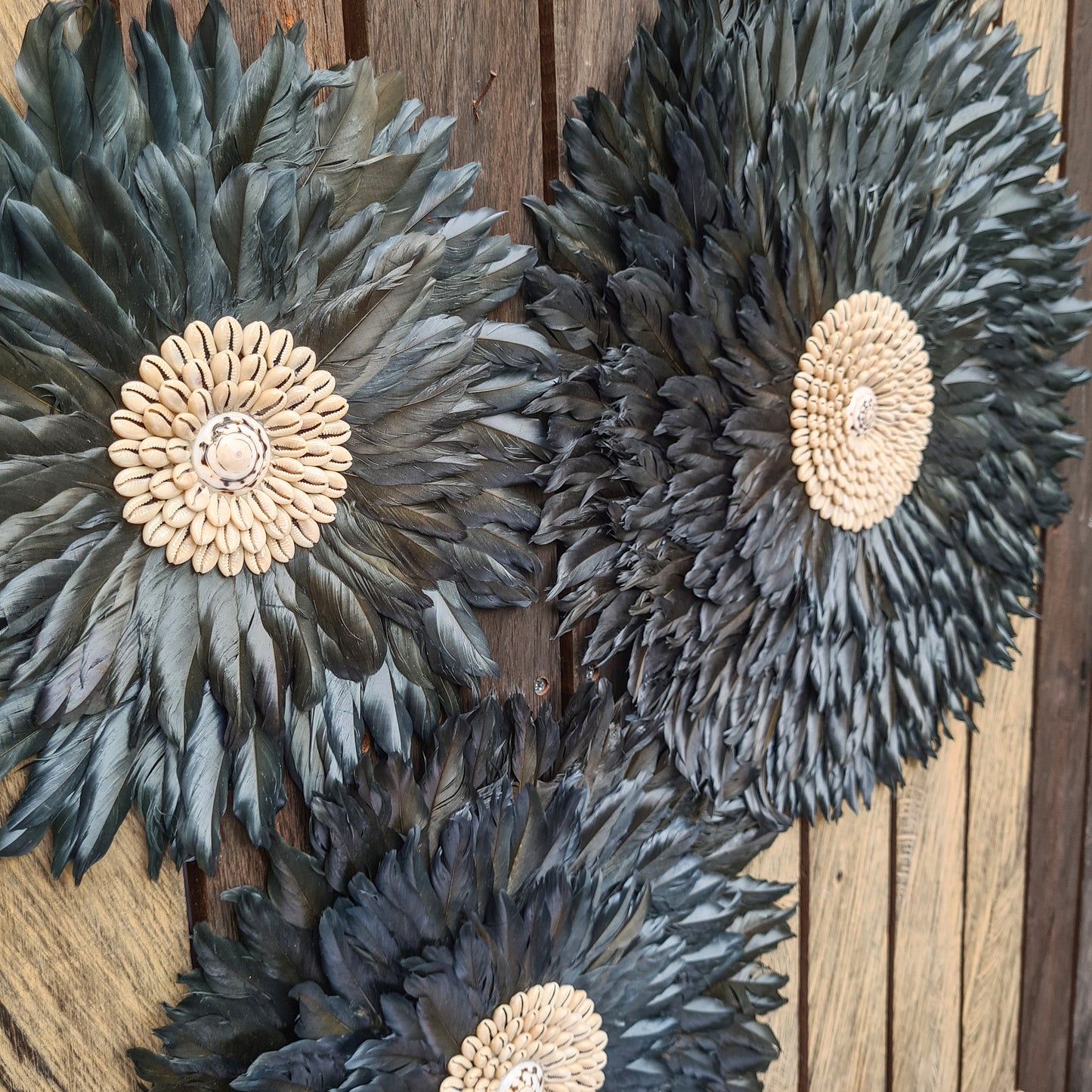 Black juju decor 30, 40, 50cm feather wall decor wall hangings eco feather decoration wall baskets juju hat