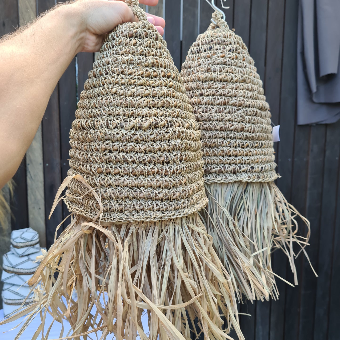 Wicker lampshade 20x30cm seagrass boho decor pendant lamp chandelier woven decor lighting eco decor bali style