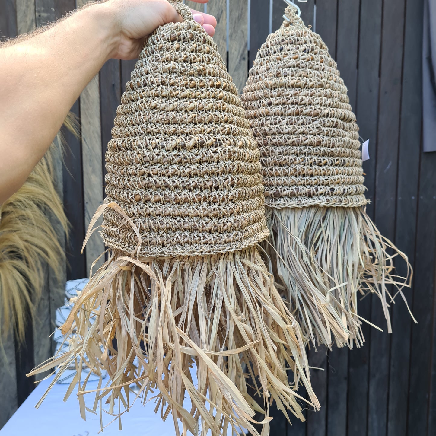 Wicker lampshade 20x30cm seagrass boho decor pendant lamp chandelier woven decor lighting eco decor bali style