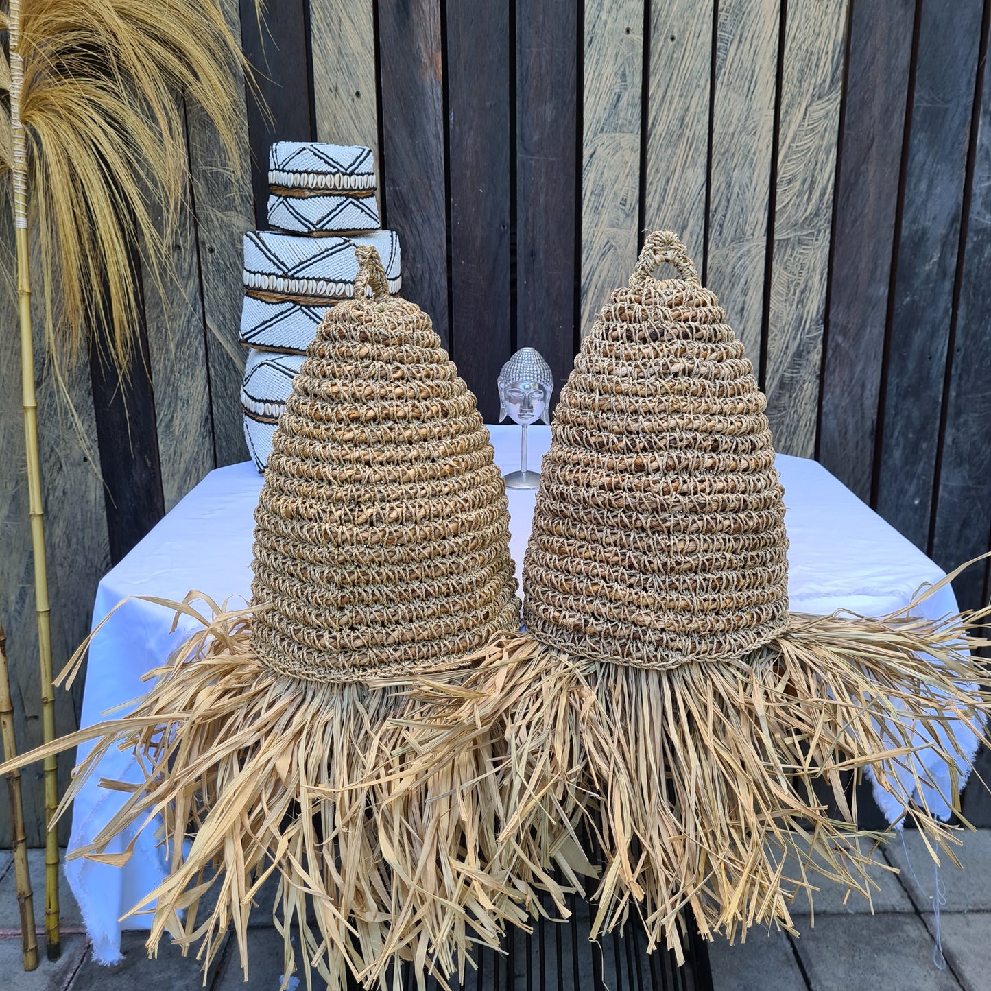 Wicker lampshade 20x30cm seagrass boho decor pendant lamp chandelier woven decor lighting eco decor bali style