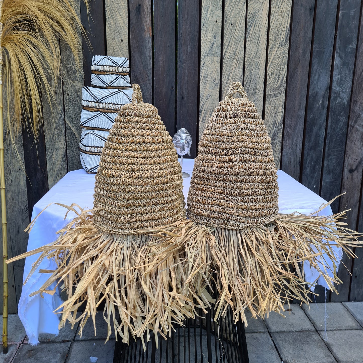 Wicker lampshade 20x30cm seagrass boho decor pendant lamp chandelier woven decor lighting eco decor bali style