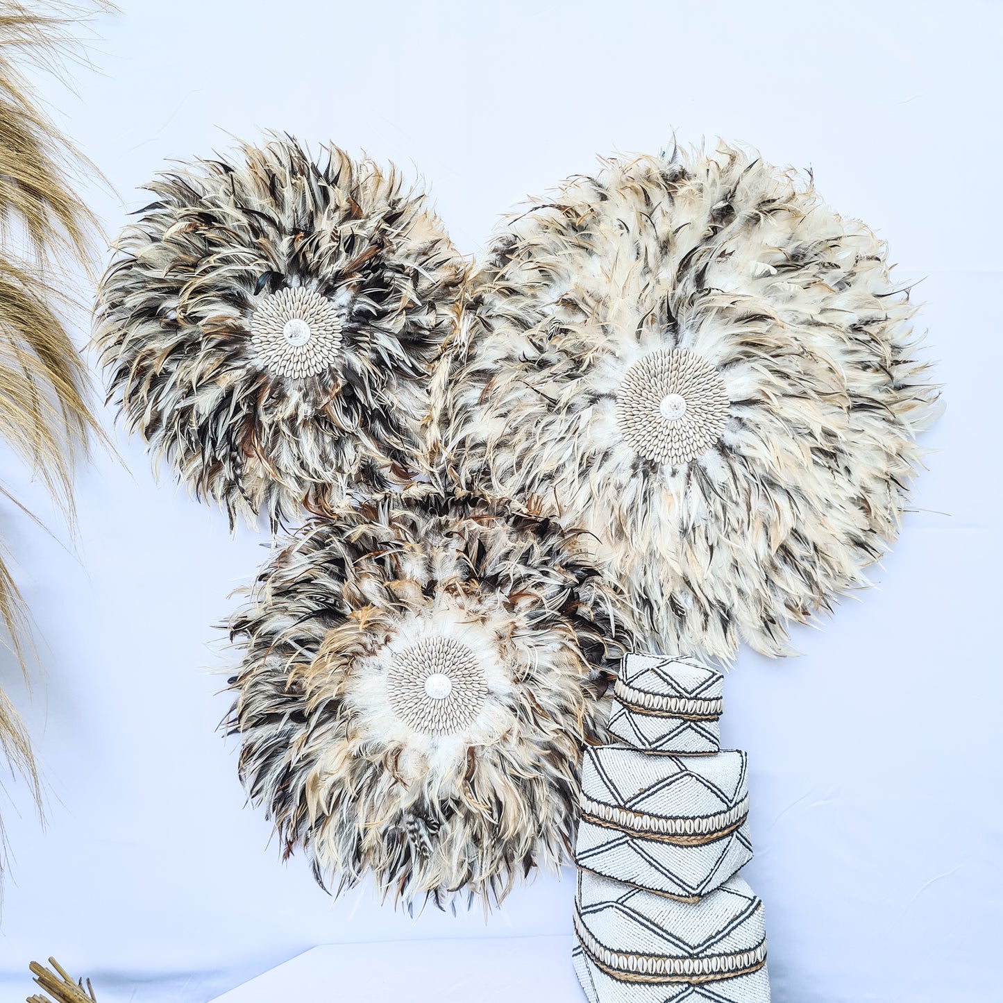 Brown juju 40, 50, 60cm wall feather decor wall hangings wall installation baskets juju hat eco feather decoration boho decor