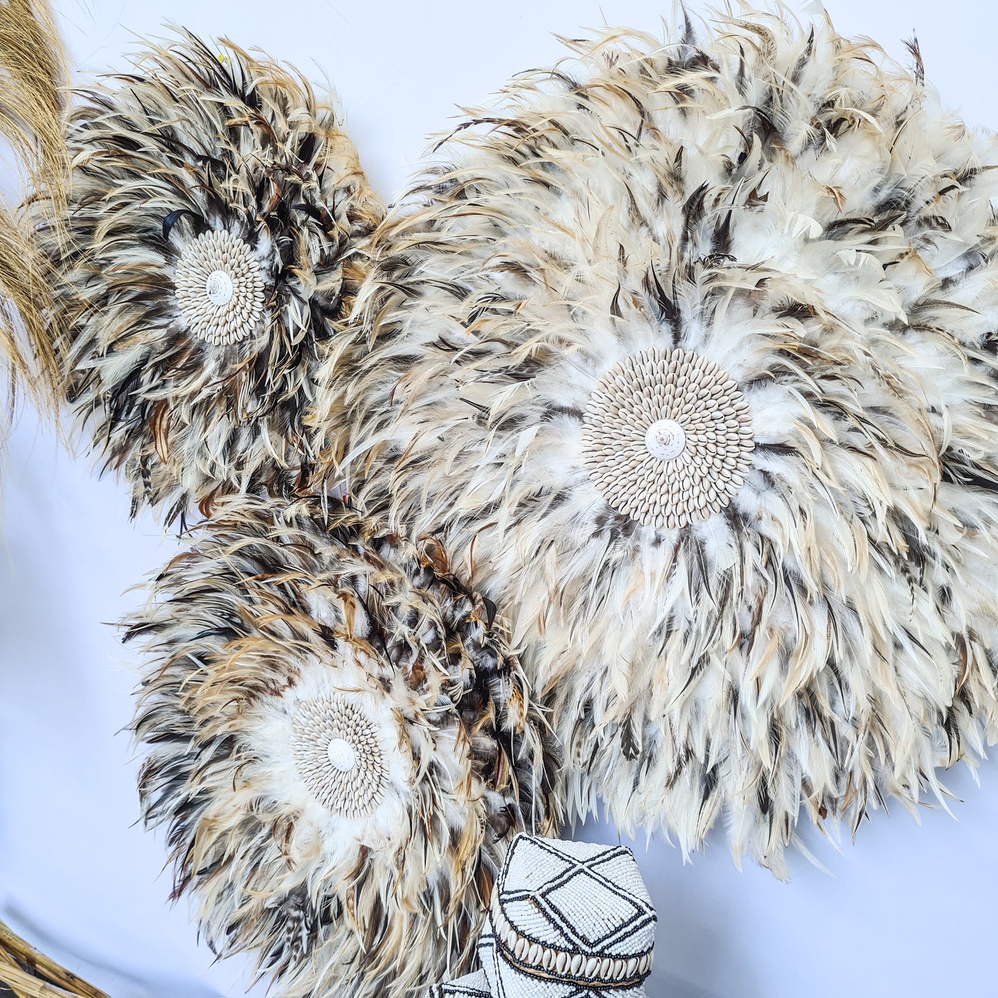 Brown juju 40, 50, 60cm wall feather decor wall hangings wall installation baskets juju hat eco feather decoration boho decor