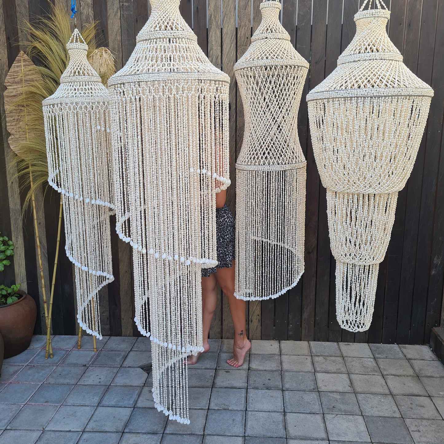 Shell lamp shade Spiral 50x210cm, lampshade, shell chandelier, lamp, shell decoration, shells decor