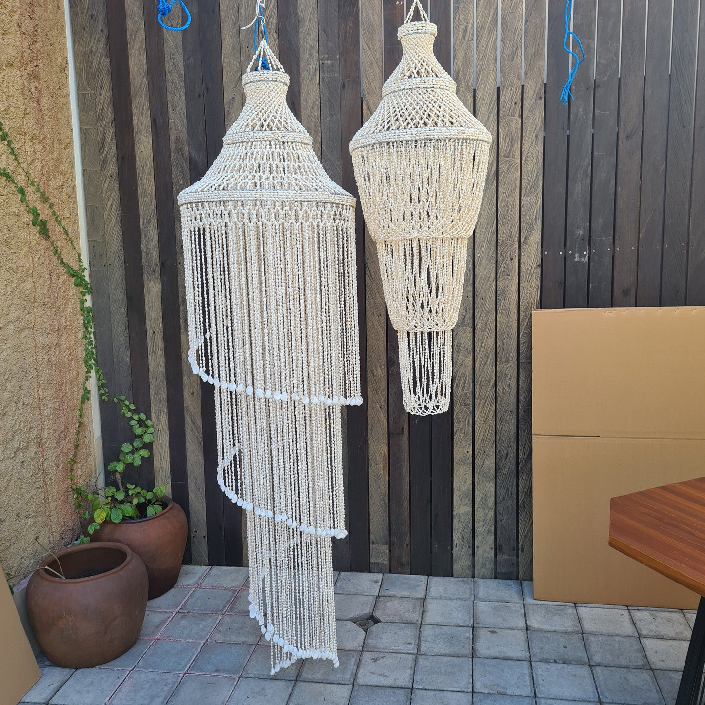 Sea shell lampshade Susun 30x90cm, sea shells lampshade, shell lamp shade, shell chandelier, sea shells decor