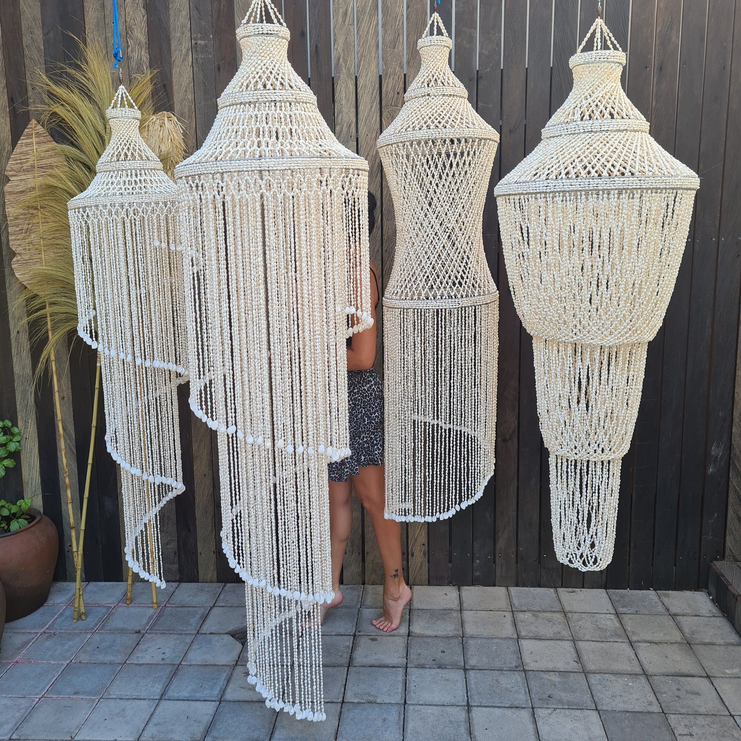 Sea shells lampshade Barby 40x175cm, sea shells lamp shade, shell chandelier, shells chandelier, shell lampshade, shells decoration