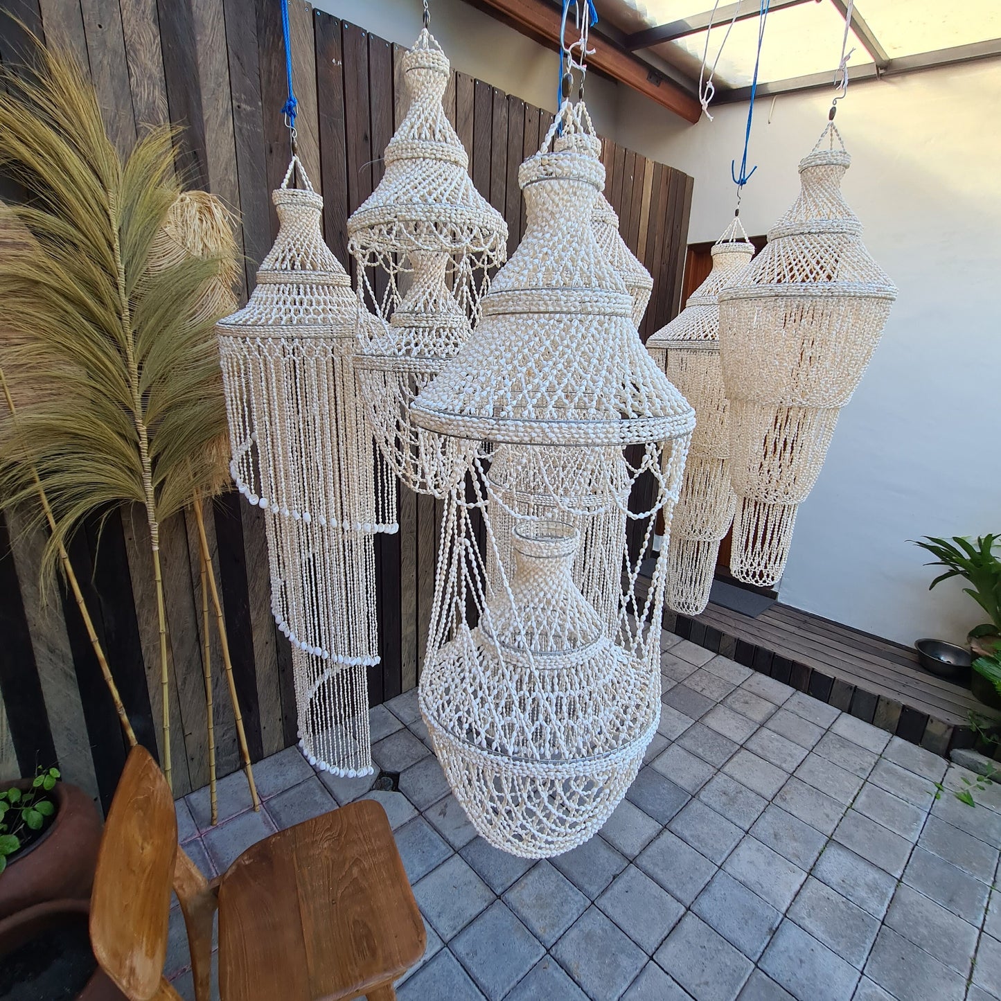Shells lampshade Aladdin 30x90cm, sea shells lamp shade, shells chandelier, lamp, shells decoration, shell lampshade