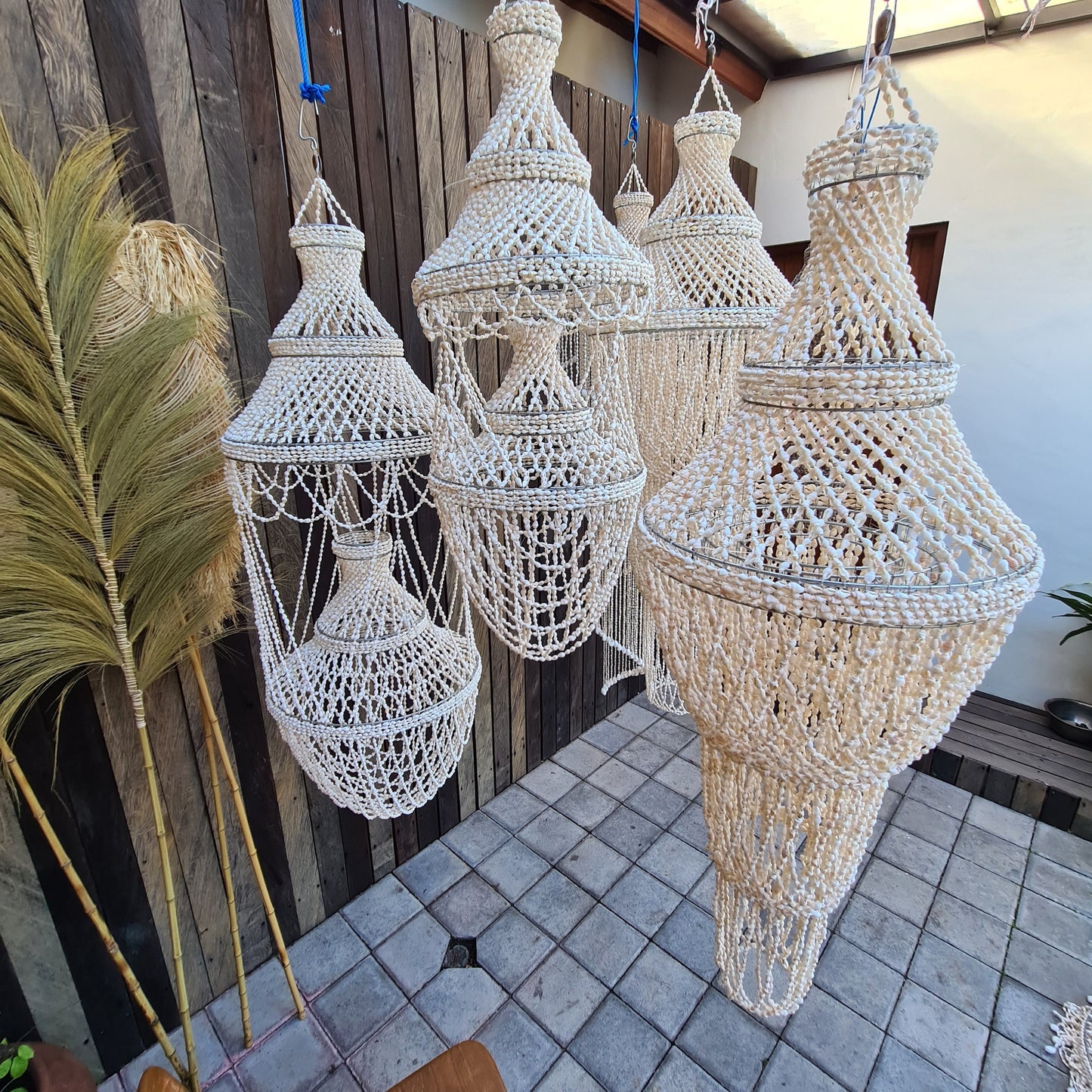 shell lampshade Aladdin 40x120cm, shells lamp shade, shell chandelier, sea shells lamp shade, lamp, shells decoration