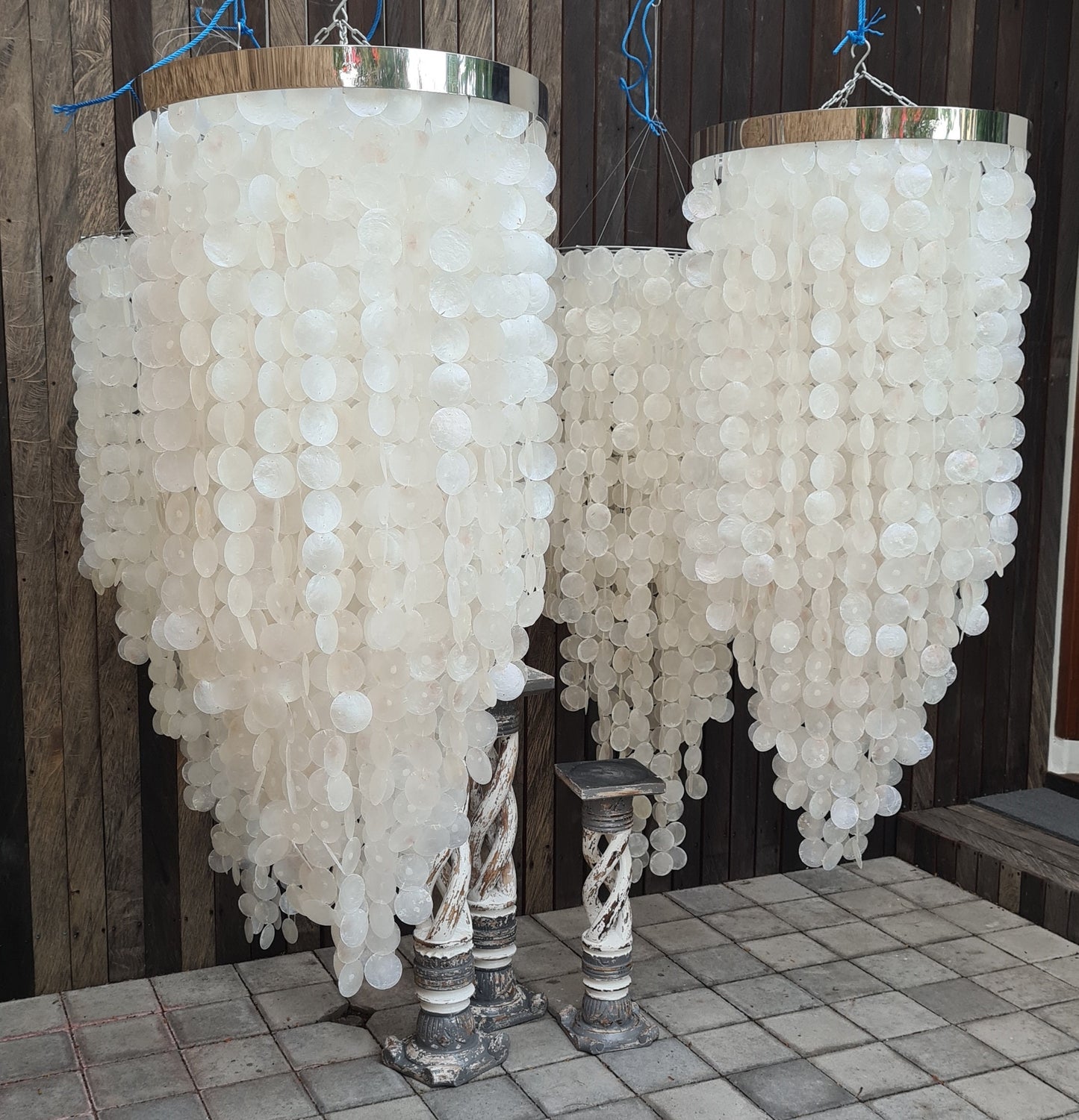 Singing shells lamp shade Zeus 60x140cm, shell lampshade, sea shells lampshade, shell chandelier, shells chandeliers
