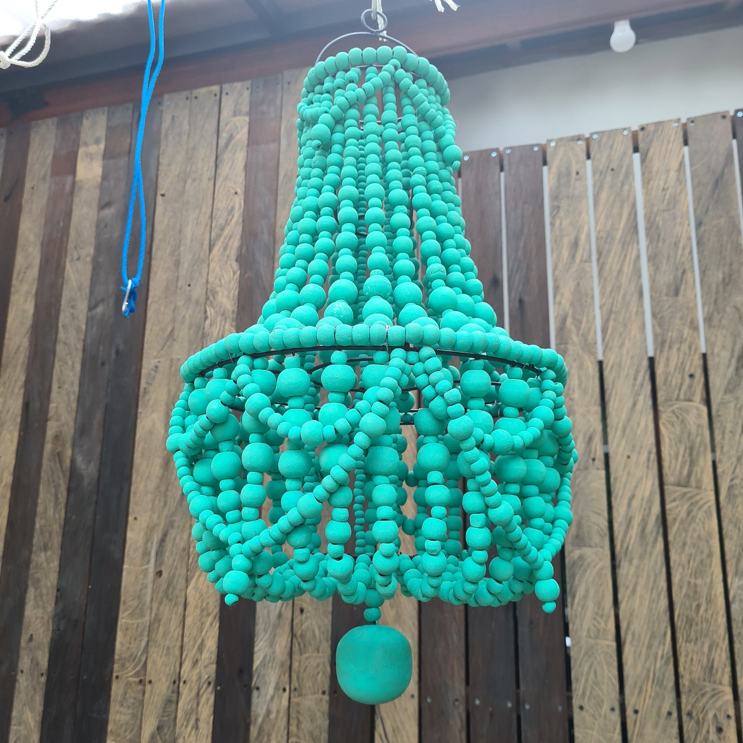 Wooden beads lamp shade 30x50cm, pendant beads lampshade, beads chandelier, wooden chandelier, wooden lampshade, tiffany lampshade
