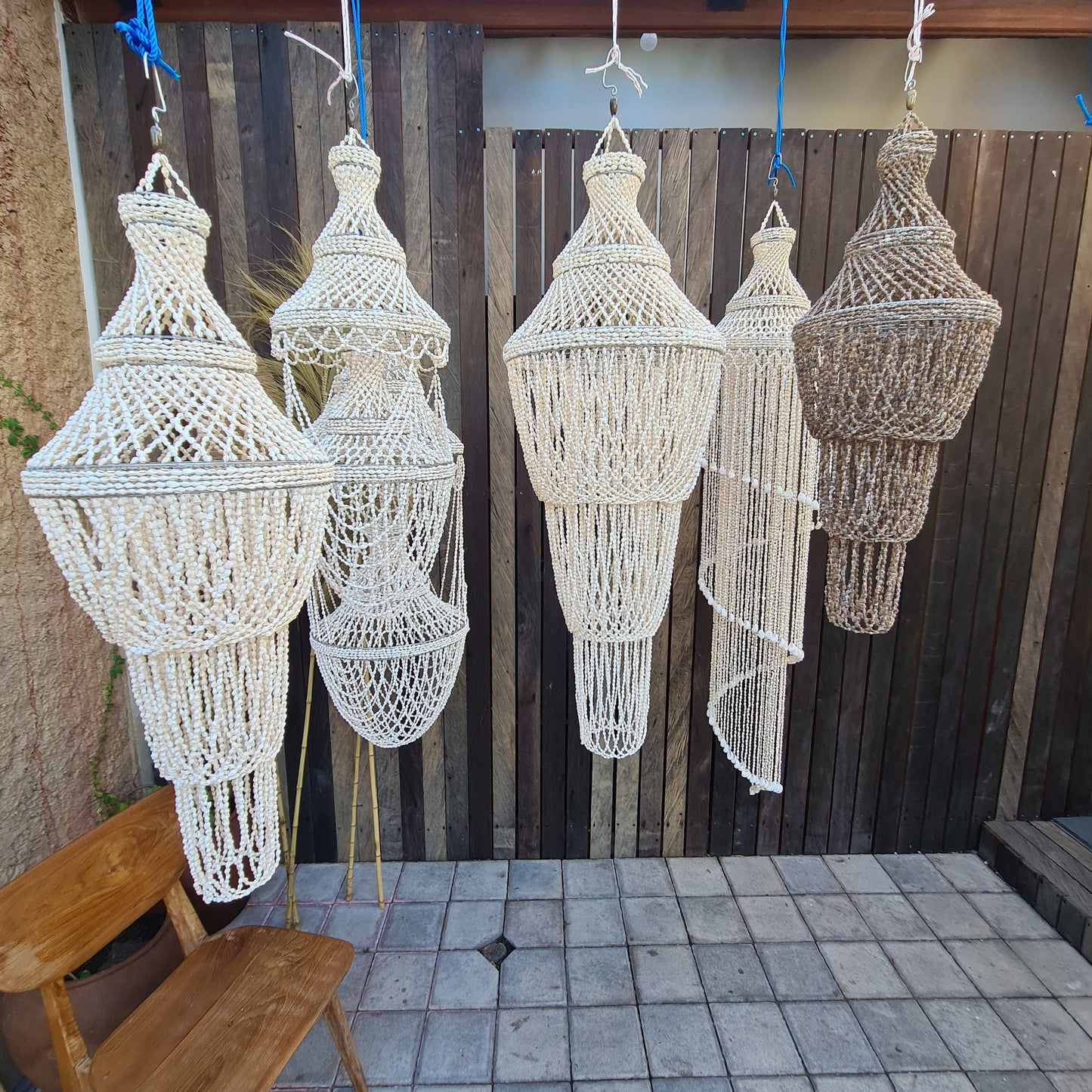 Sea shells lampshade Susun 30x90cm dark shells, shell lampshade, shells lamp shade, shell chandelier, chells chandelier