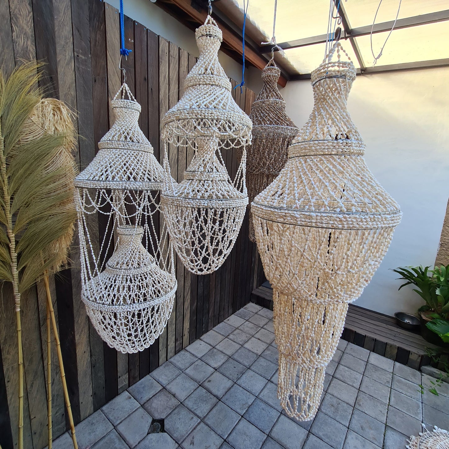 Shells lampshade Aladdin 30x90cm, sea shells lamp shade, shells chandelier, lamp, shells decoration, shell lampshade