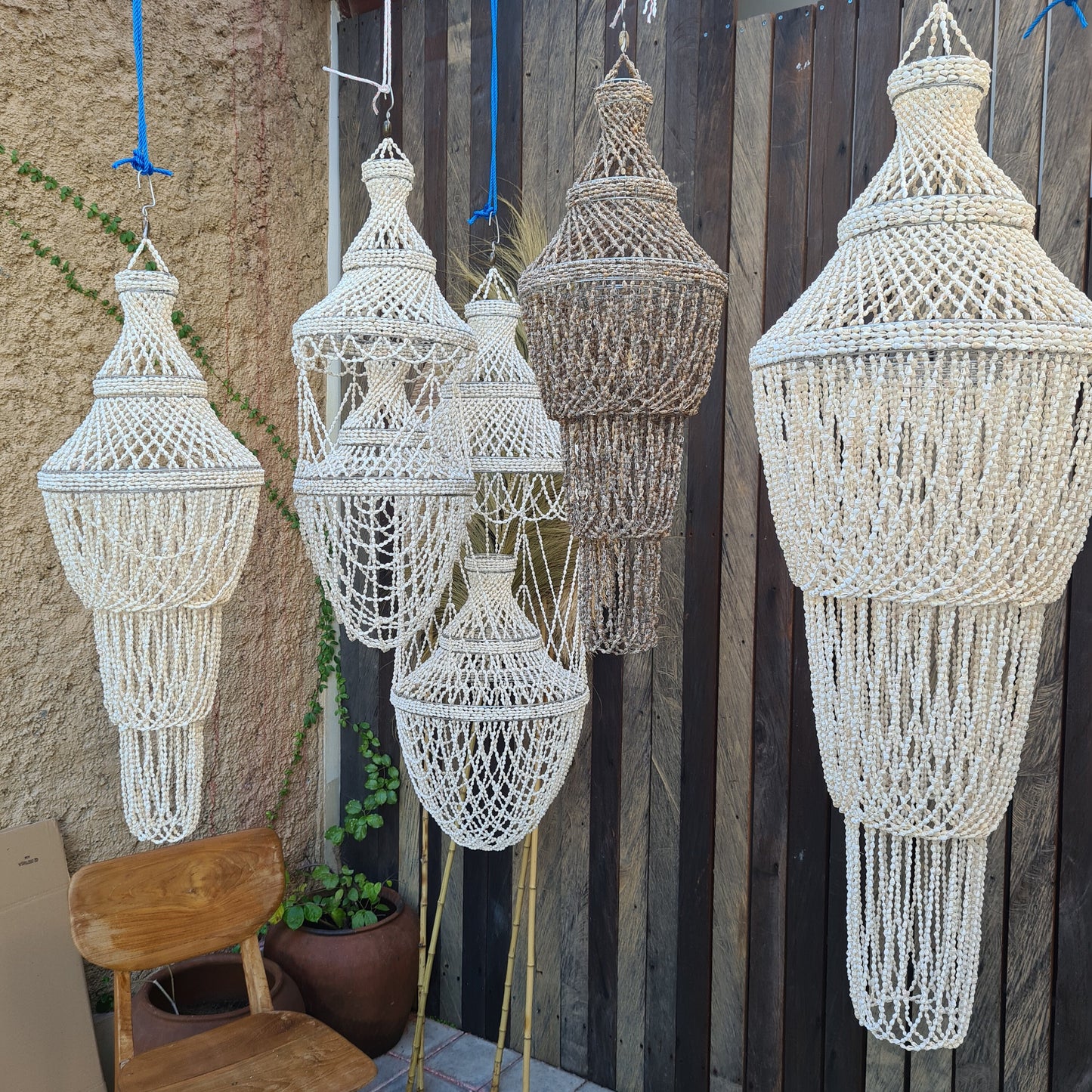 Shells lampshade Aladdin 30x90cm, sea shells lamp shade, shells chandelier, lamp, shells decoration, shell lampshade