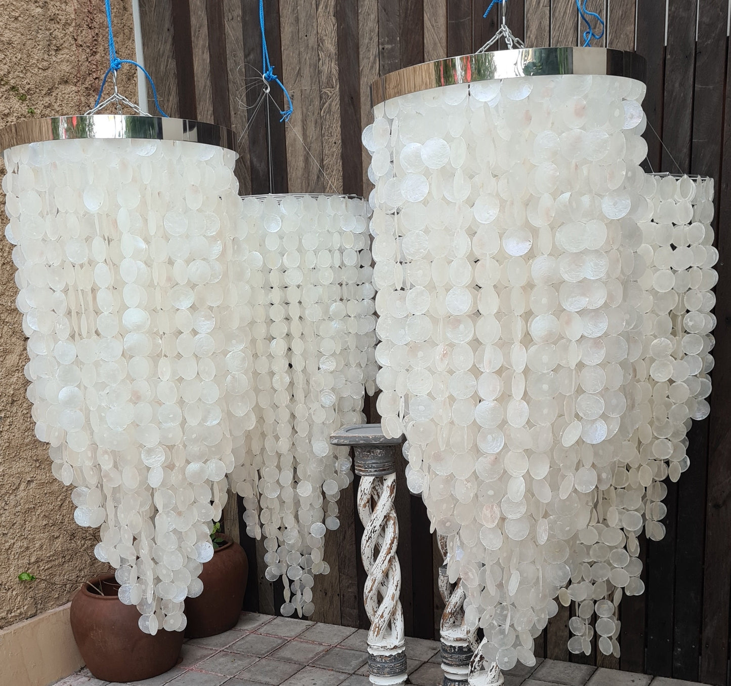 Singing shells lamp shade Zeus 60x140cm, shell lampshade, sea shells lampshade, shell chandelier, shells chandeliers