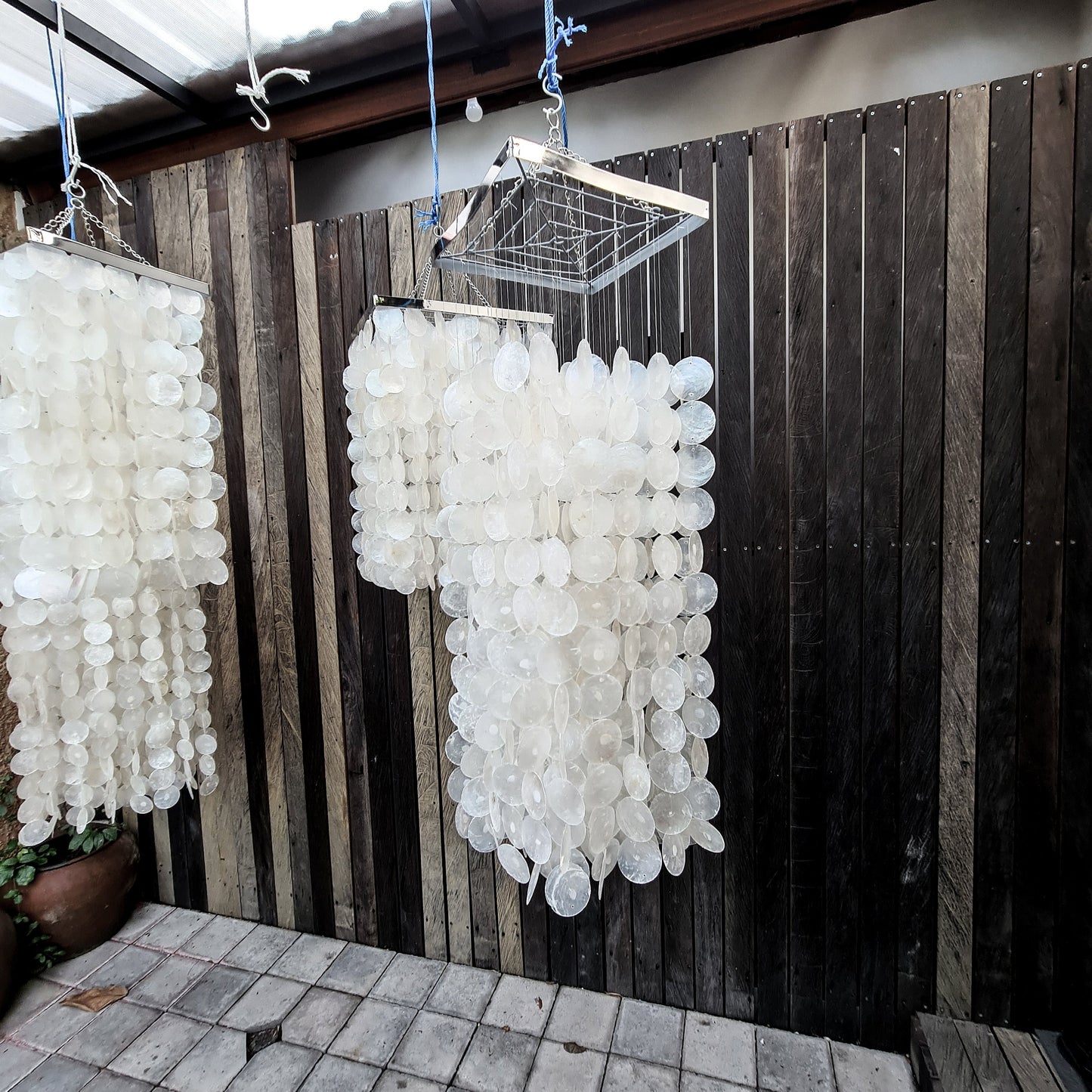 Shell lampshade 30x90cm, sea shells lamp shade, shell chandelier, pendant lamp, pendant chandelier, singing chandelier, pendant lanpshade