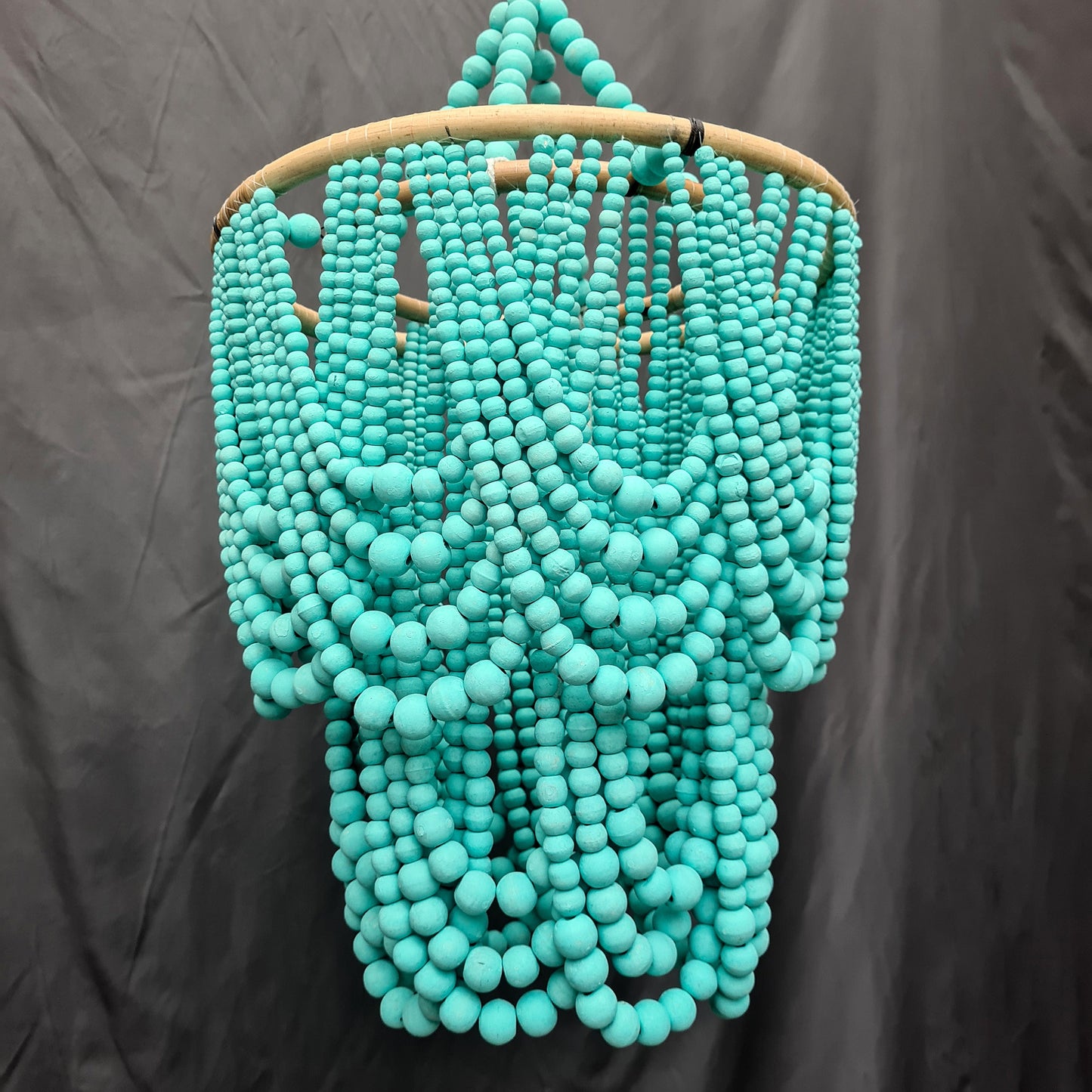 Wooden lampshade 40x60, beaded lampshade, wood beads lampshade, beads chandelier, pendant lampshade, beaded chandelier, wooden chandelier