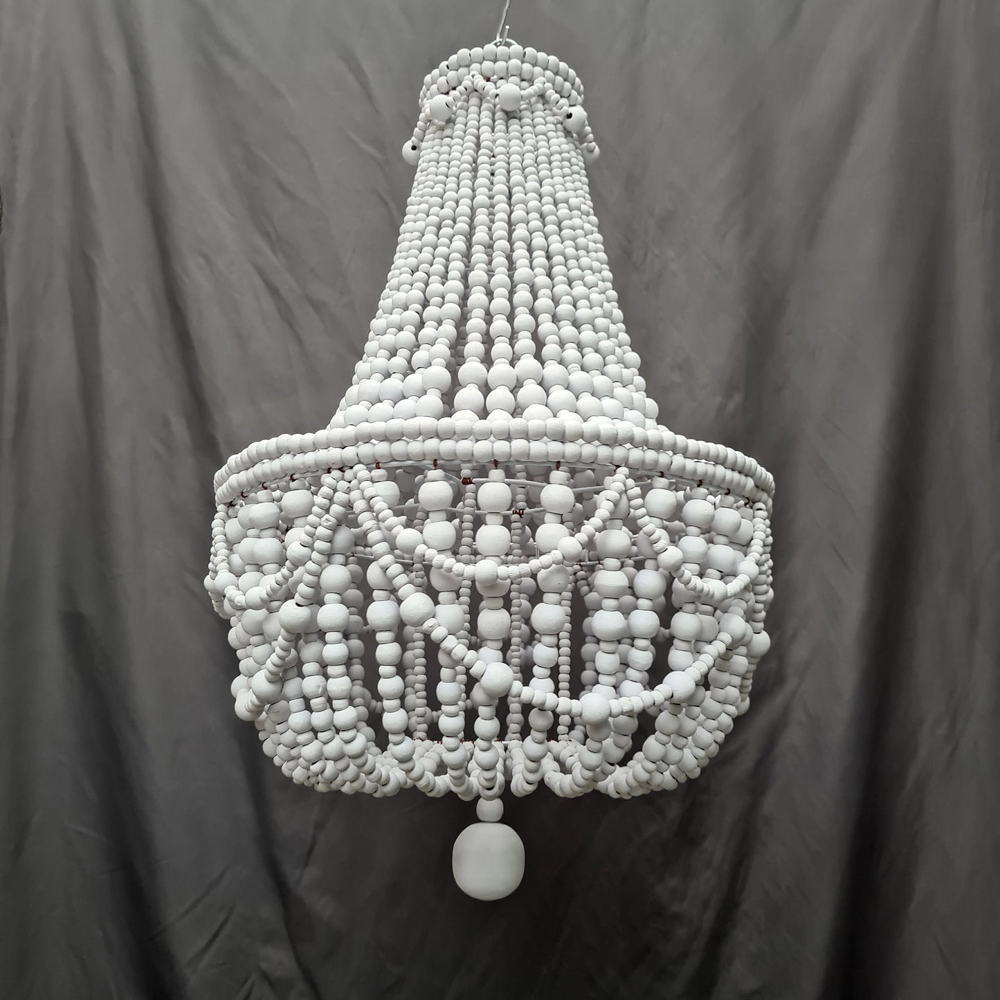 Wood beads lampshade 45x60, beaded lampshade, beaded chandelier, wooden chandelier, pendant lampshade, boho lampshade, bohemian chandelier