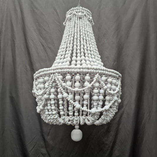 Wood beads lampshade 45x60, beaded lampshade, beaded chandelier, wooden chandelier, pendant lampshade, boho lampshade, bohemian chandelier
