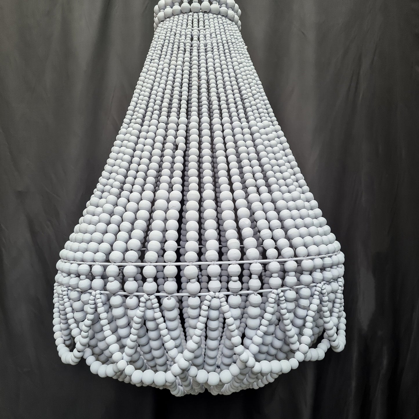 Wooden beaded lampshade 60x90, white lampshade, white chandelier beads lampshade beads chandelier wooden chandelier bohemian boho lampshade