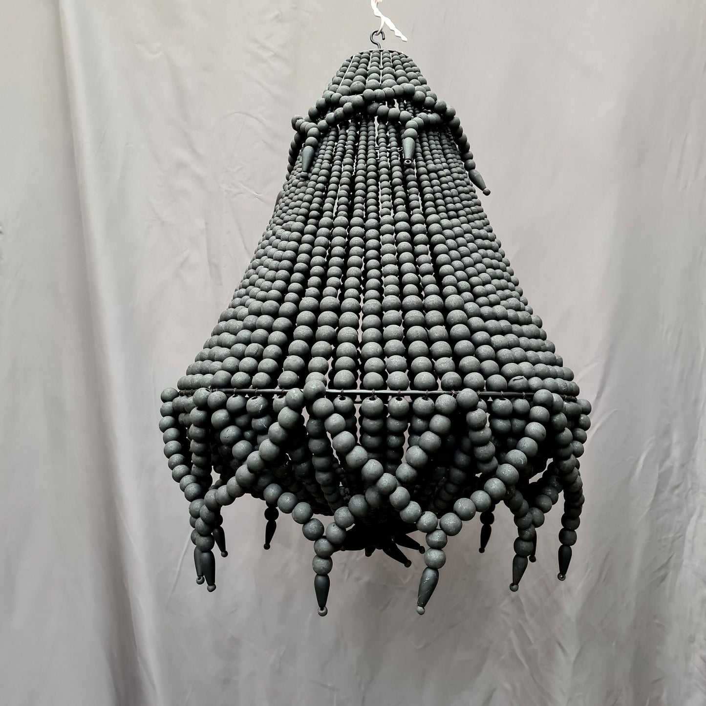 Beaded lampshade 50x70 black matte, wood beads lampshade, wooden lampshade, wooden chandelier beaded chandelier boho lamp pendant lampshade