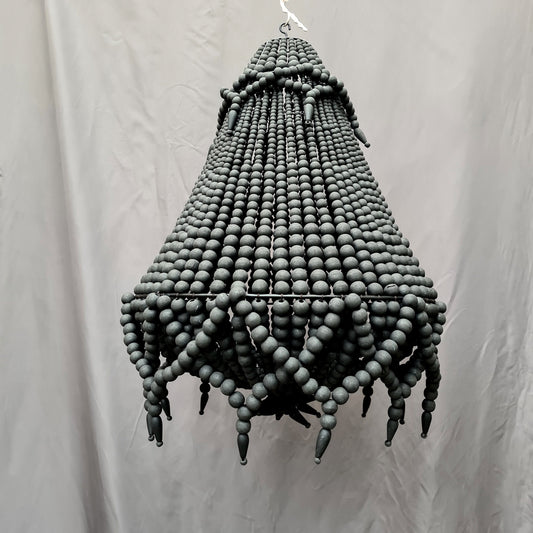 Beaded lampshade 50x70 black matte, wood beads lampshade, wooden lampshade, wooden chandelier beaded chandelier boho lamp pendant lampshade