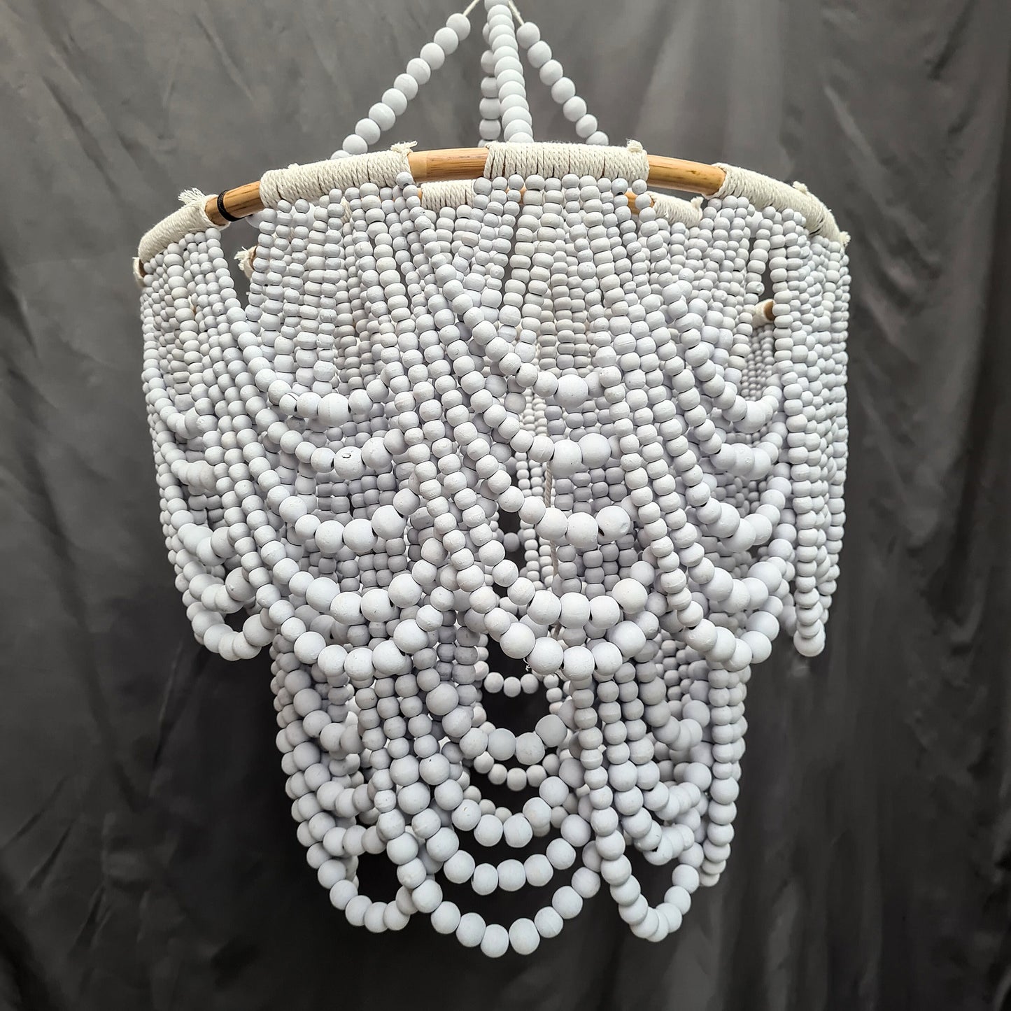 Beaded lampshade wood beads chandelier beaded pendant lamp shade wooden lamp boho bohemian
