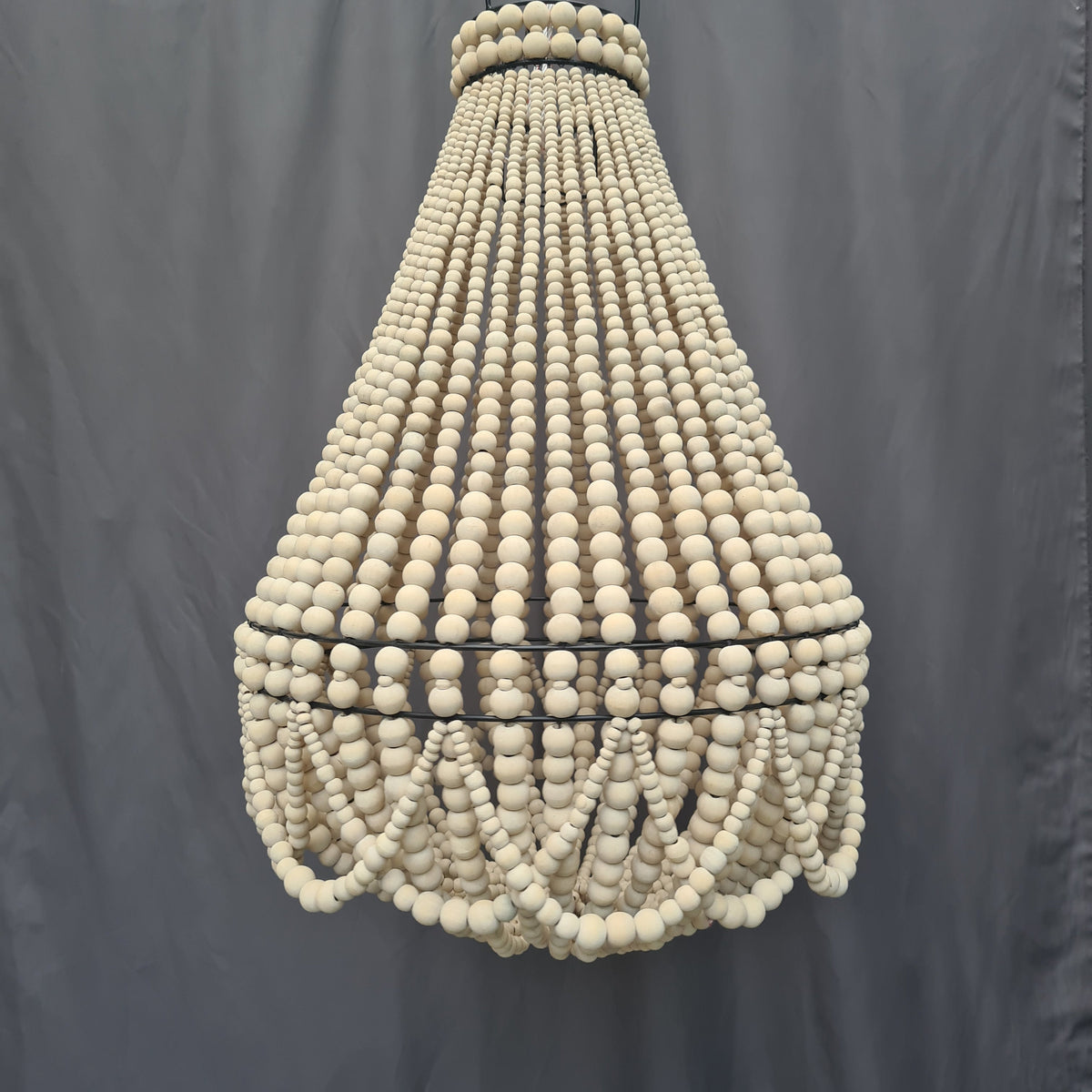 Beaded chandelier wooden lampshade beaded boho lamp bohemian style pendant lampshade wood beads decor