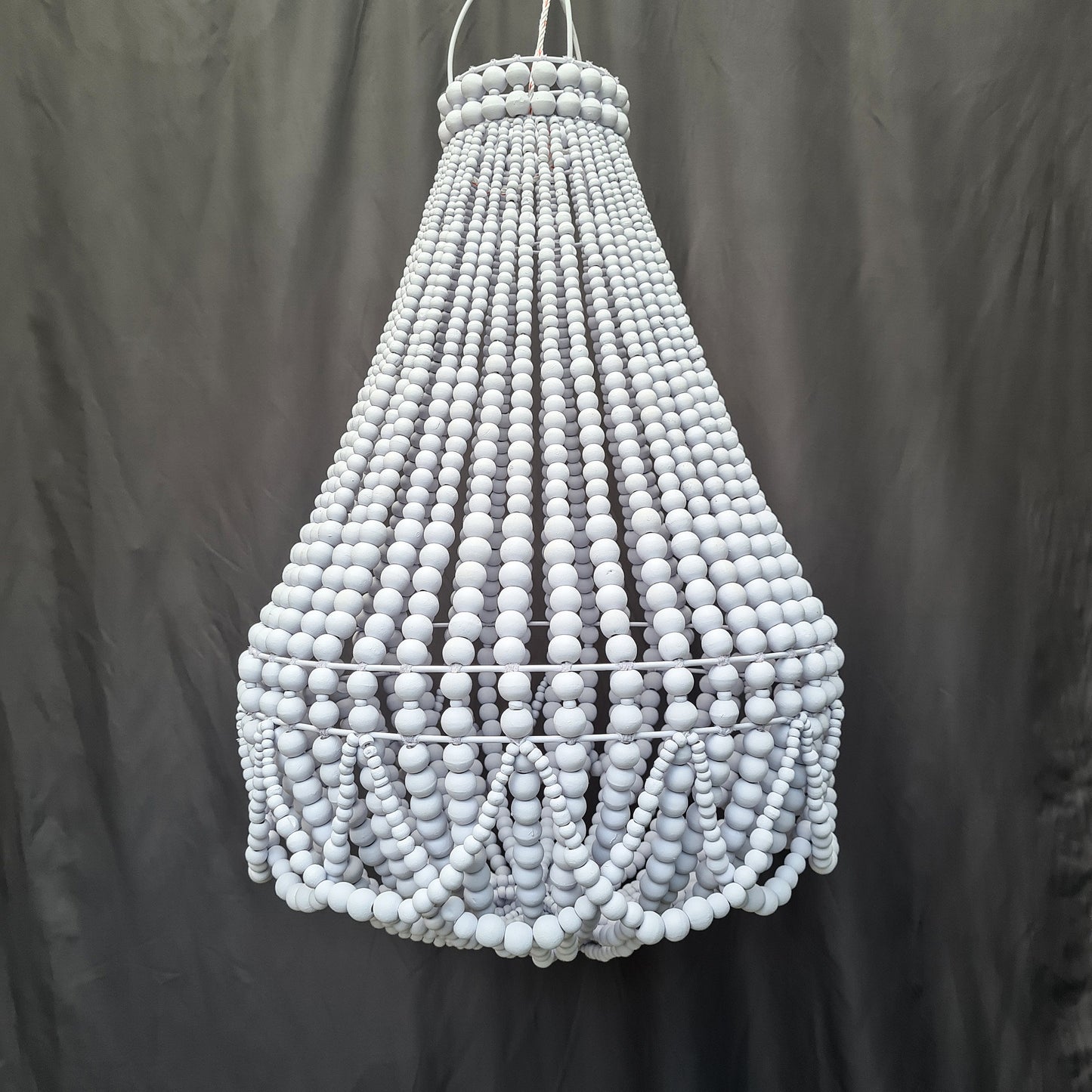 Beaded chandelier wooden lampshade beaded boho lamp bohemian style pendant lampshade wood beads decor