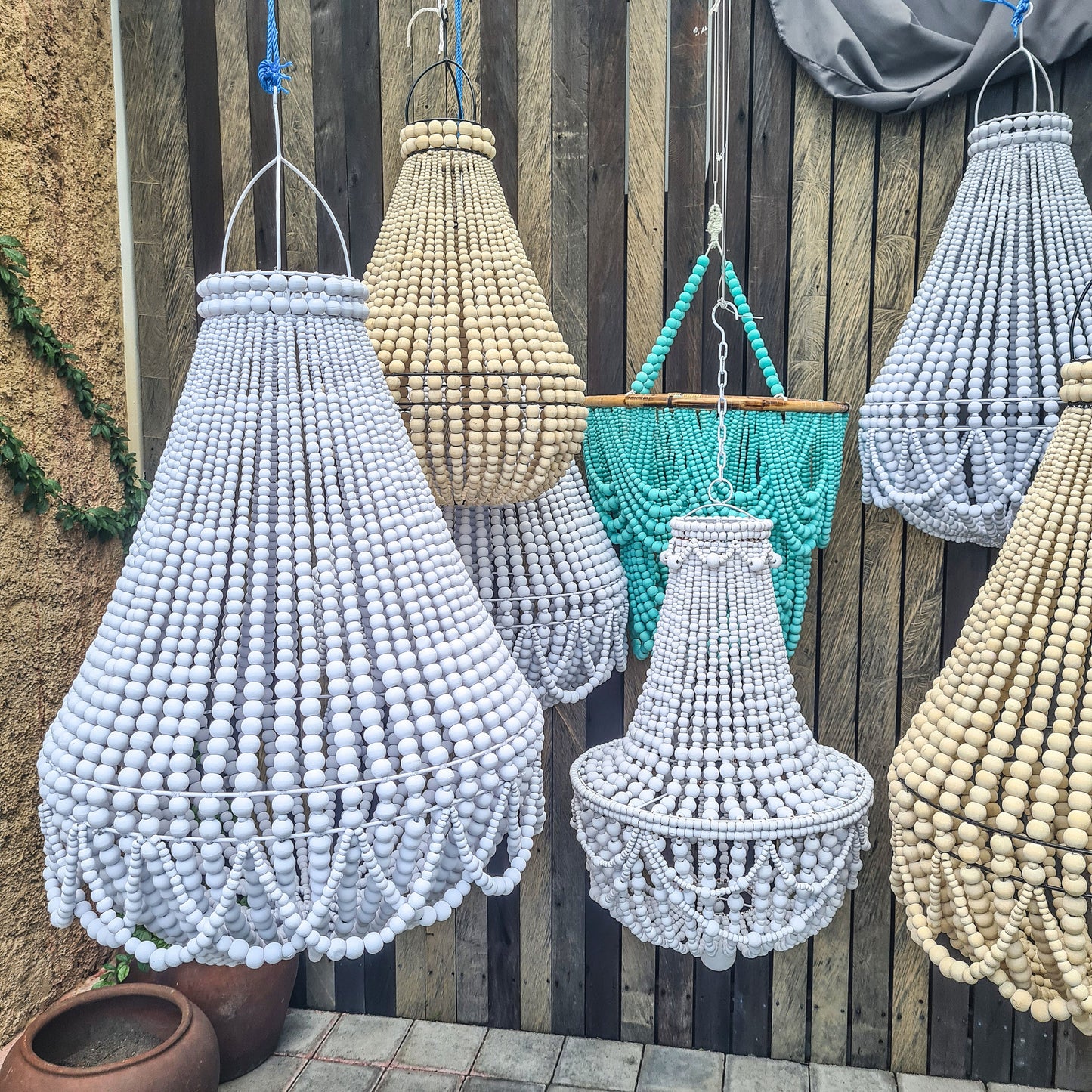 Beaded lampshade, wooden lampshade, pendant lampshade, beads lampshade, beaded chandelier, wooden chandelier, wooden lamp, pendant lamp