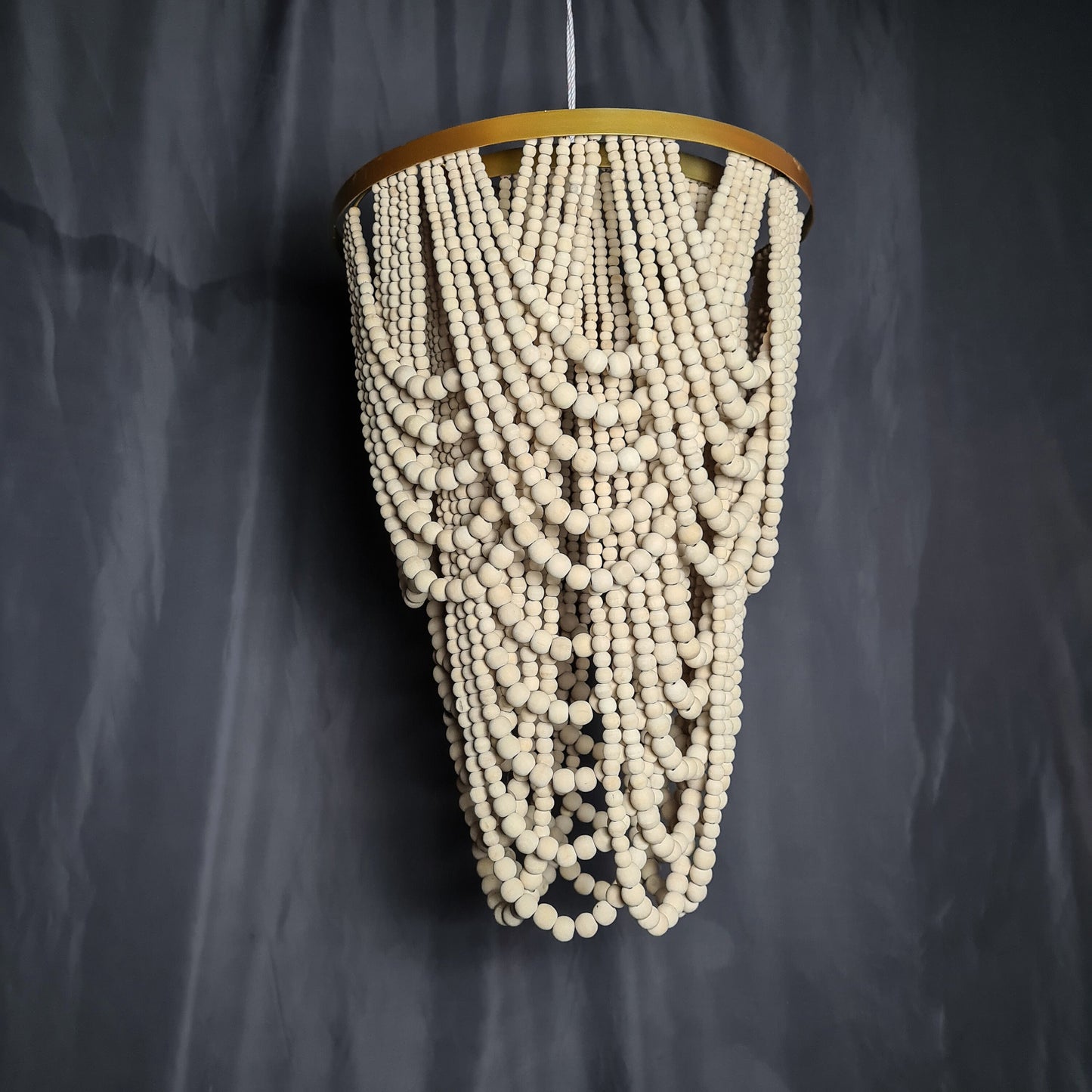 Beaded lampshade 50x80, white black natural beads chandelier bead wooden lamp bohemian lamp shade wood beads chandelier