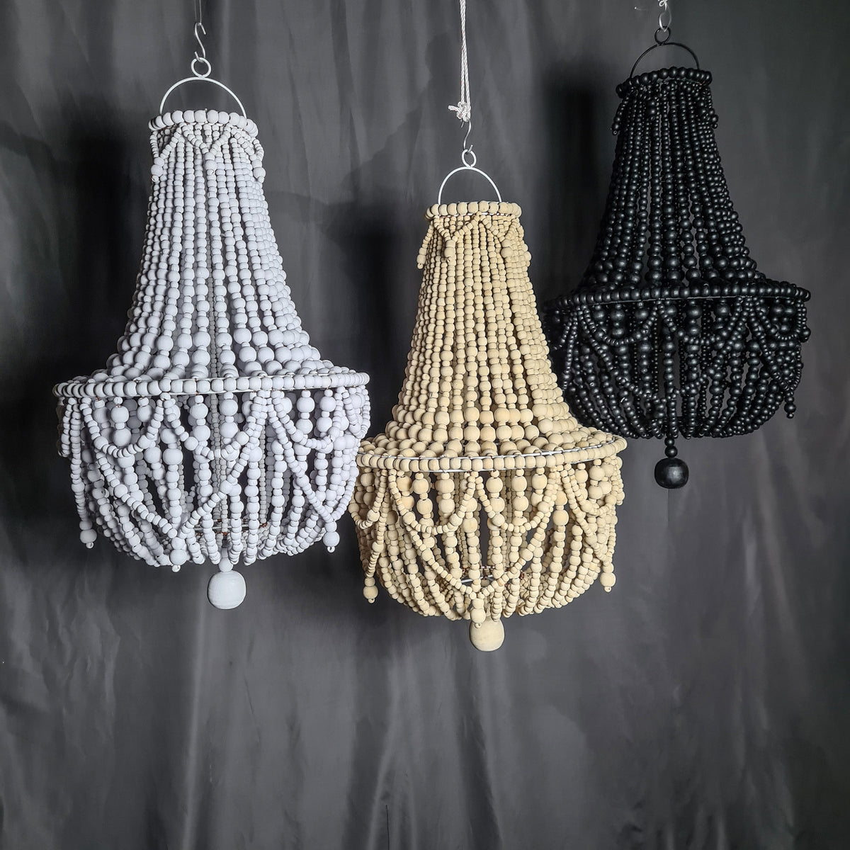 Beaded chandelier 40x60 wooden beads lampshade wood chandelier behemian lamp shade pendant lamp lighting