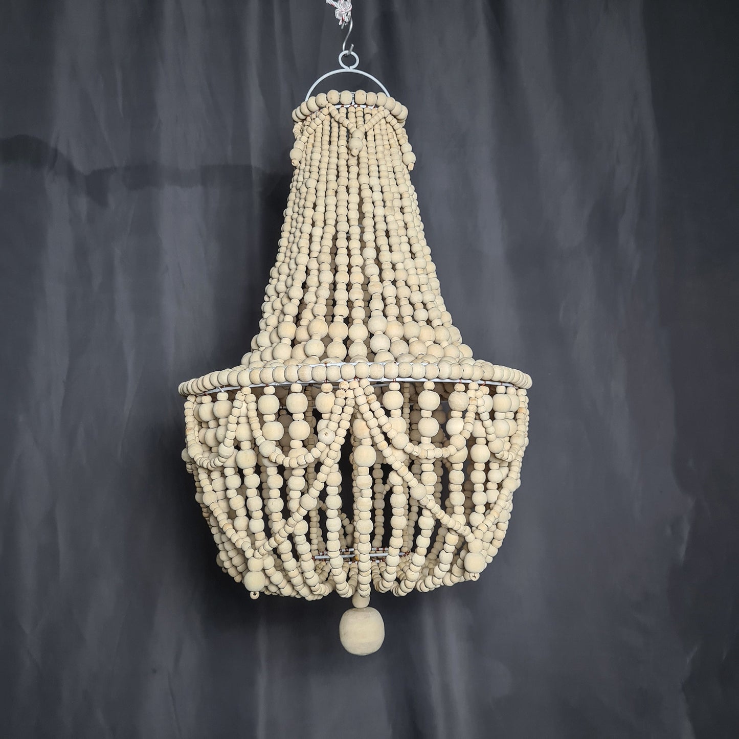 Beaded chandelier 40x60 wooden beads lampshade wood chandelier behemian lamp shade pendant lamp lighting